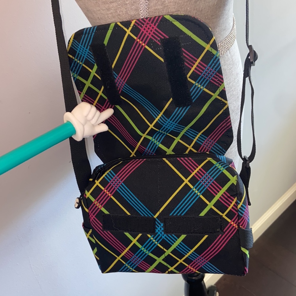 Vintage 1990s YAK PAK Canvas Colorful Adjustable Crossbody Bag 💚💙🩷💛 - Picture 5 of 10
